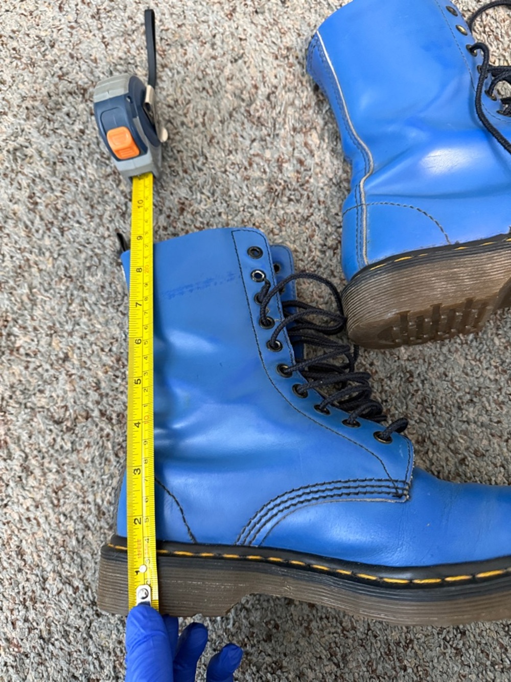 Vintage Dr Martens Made in England Blue Leather boots - Picture 9 of 17